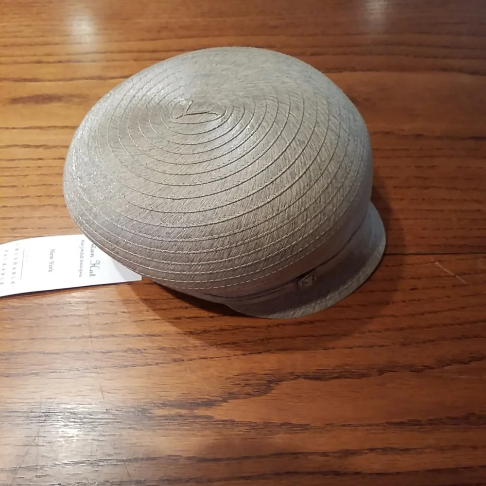 Swan Hat New York Lovely Gold & Gray Polyester Dress Hat